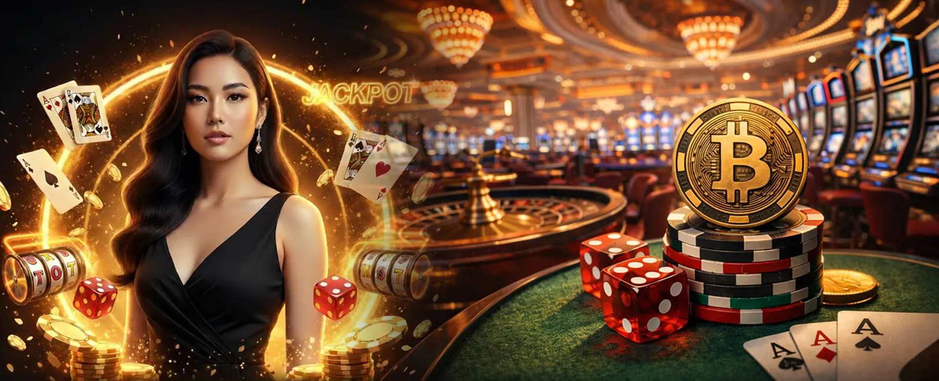 Dynamic background image of a vibrant online casino floor